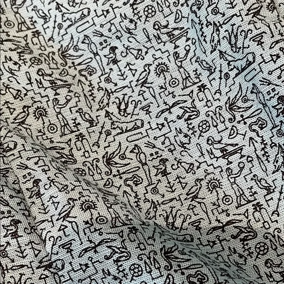 Anthro Maeve Teal Hieroglyphics Tube Top, 8 - Picture 7 of 13